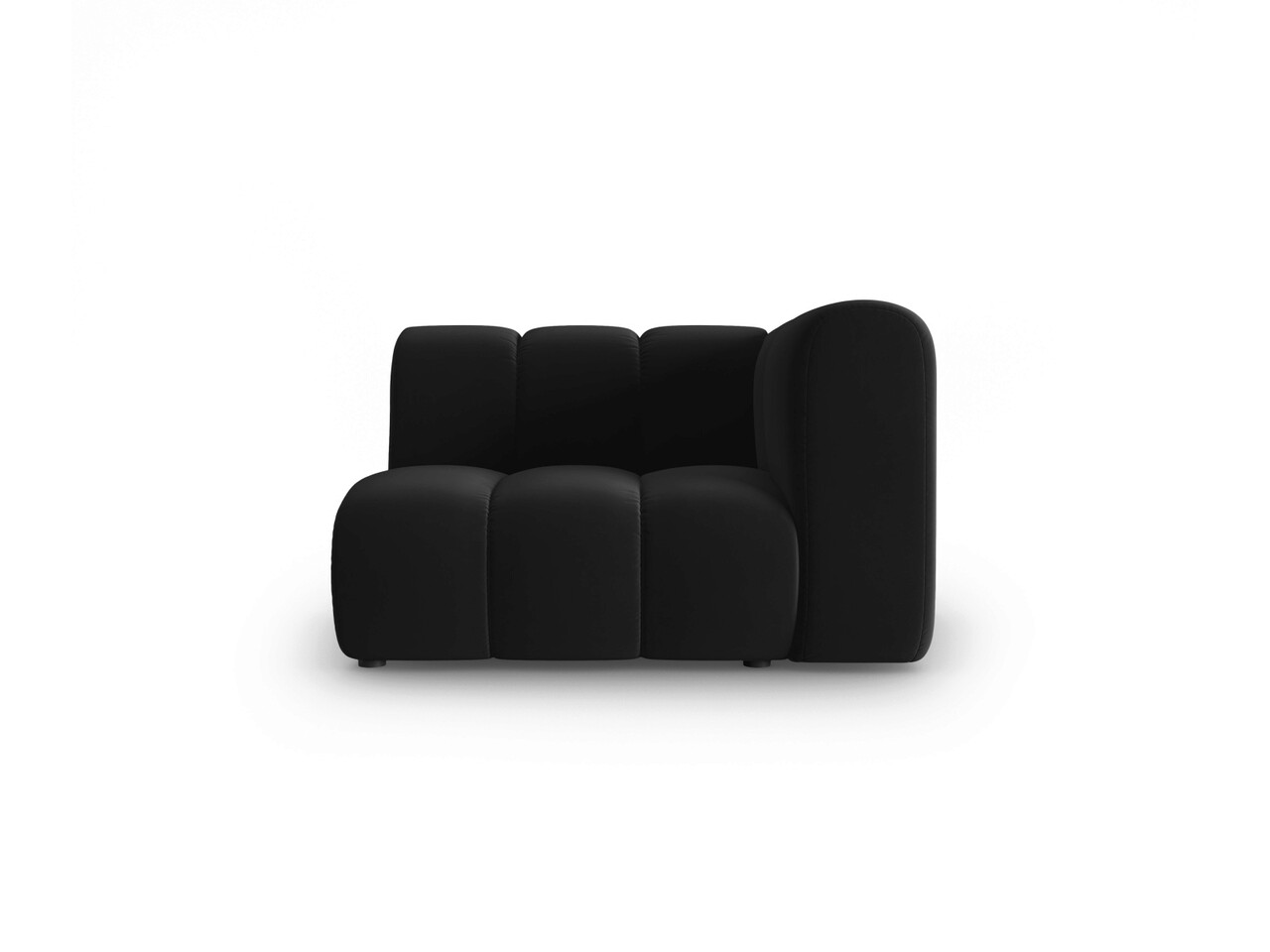 Modul canapea dreapta 1 loc, Lupine, Micadoni Home, BL, 114x87x70 cm, catifea, negru - imagine 6
